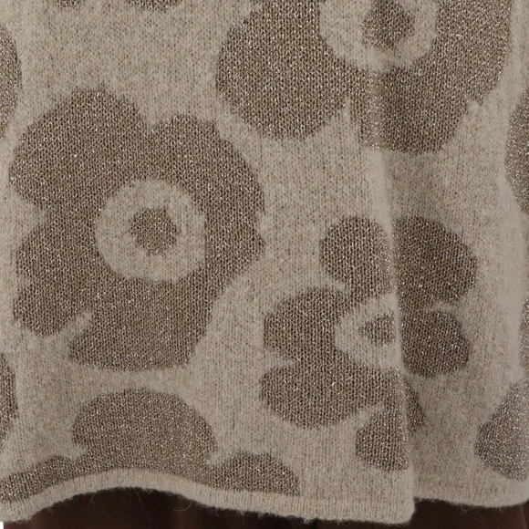 Alessia Santi Floral Jacquard Knit Sweater Italian Made Sparkle Boxy Fit - Picture 6 of 13